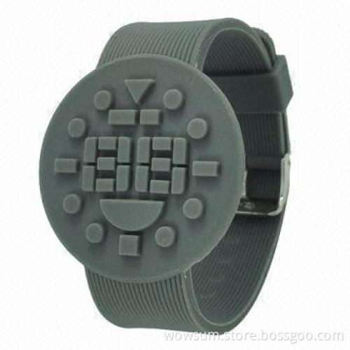 New Design Silicone LED Watch with Touch Sensor, CE Certified, RoHS Directive-compliant